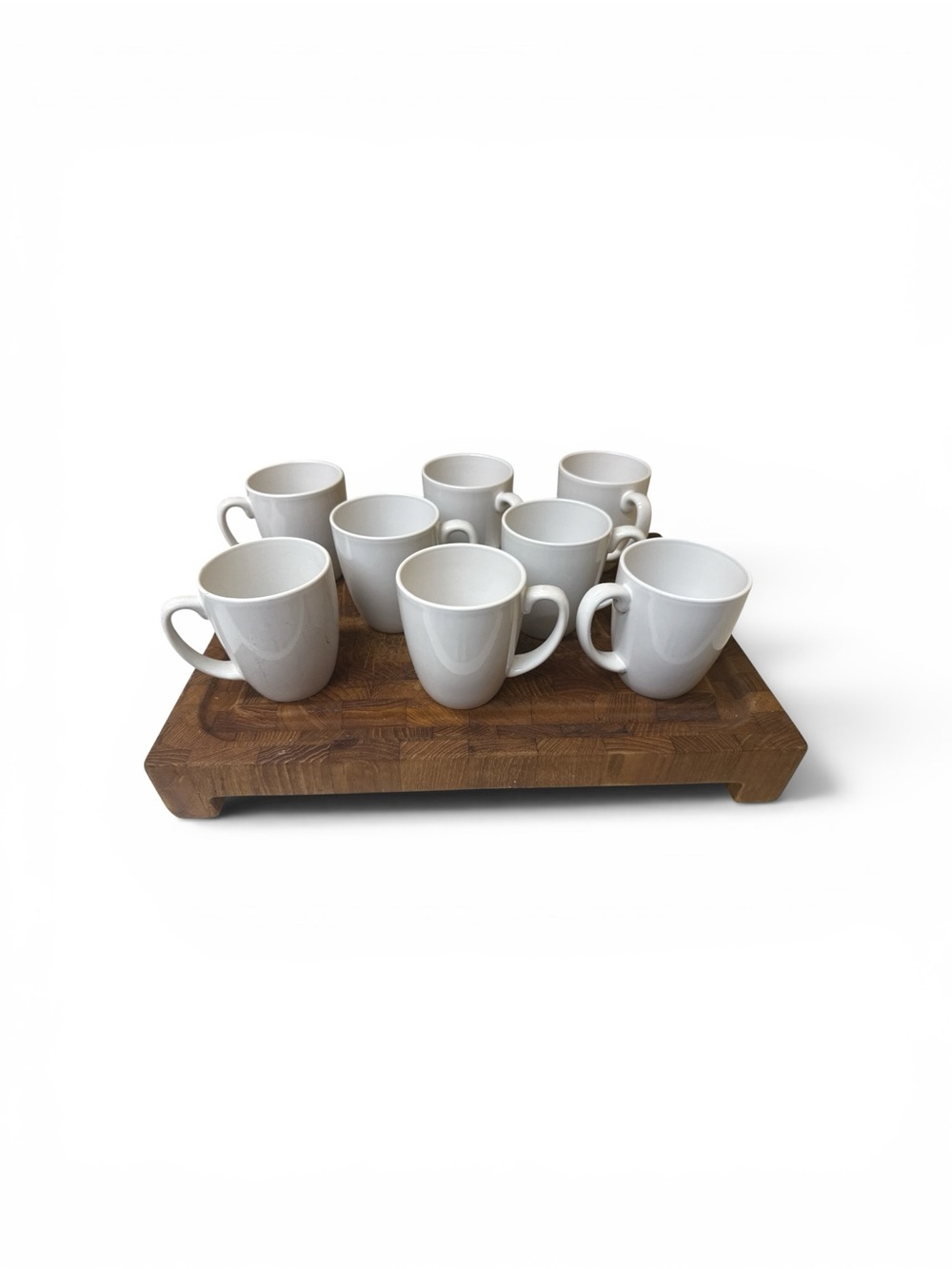 Corelle Stoneware Antique White Cream Bisque Colored 8 Coffee Beverage Mugs